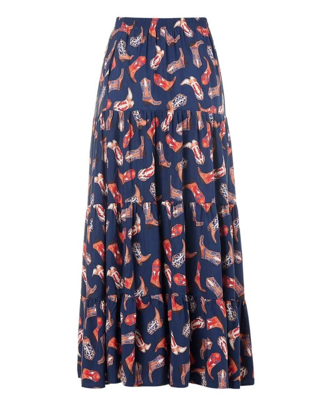 NWT Wrangler MAXINE Cowgirl Boot Print Maxi Skirt SMALL - Picture 12 of 14